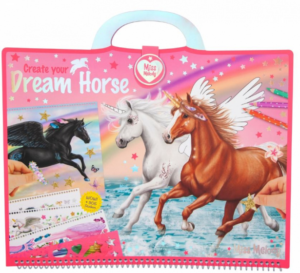 Miss Melody kleurboek dream horse meisjes 33 cm papier roze