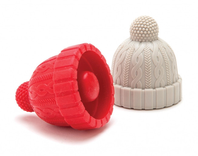 Monkey Business flesstop Beanie 5 x 5,5 cm siliconen rood/wit Monkey Business flesstop Beanie 5 x 5,5 cm siliconen rood/wit
