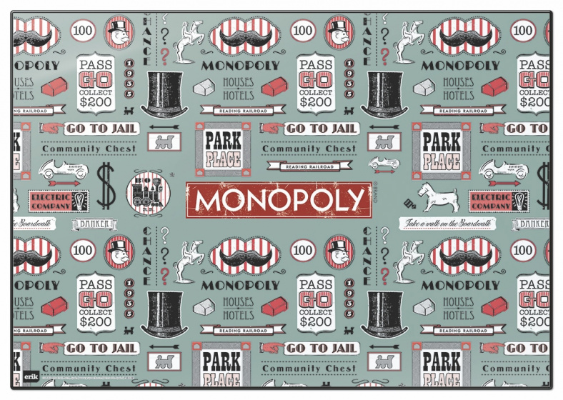 Monopoly podložka na stôl 34,5 x 49,5 cm PVC zelená/červená/biela