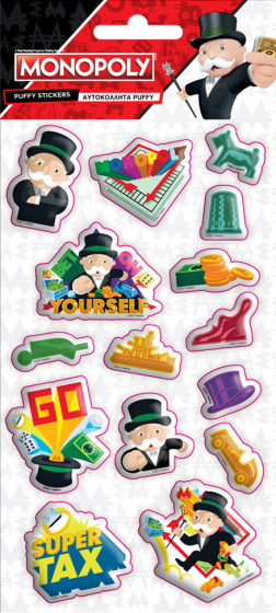 Monopoly stickers puffy junior 10 x 22 cm vinyl 15 delig