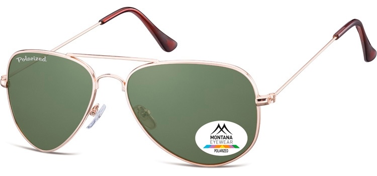 Montana unisex slnečné okuliare Aviator zlatá/zelená (MP94E)