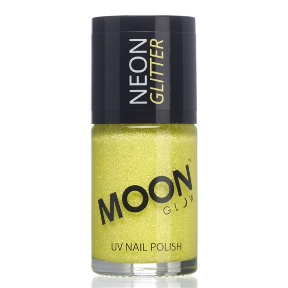 Moon Glow lak na nechty neónový uv trblietky 14 ml žltý