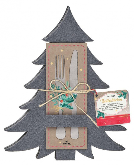 Moses taška na príbor kerstboom 24,5 x 28,5 cm filc sivá