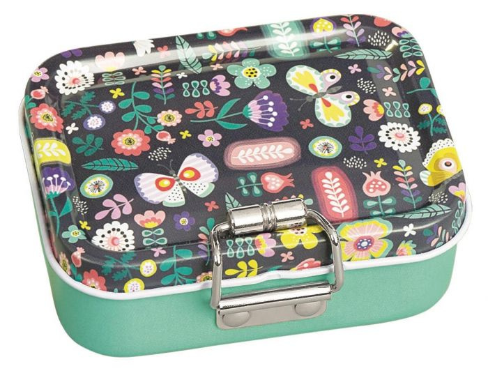 Moses mini burobox bloemen meisjes staal groen/zwart 7 delig