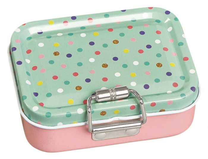 Moses mini burobox stippen meisjes staal roze/groen 7 delig