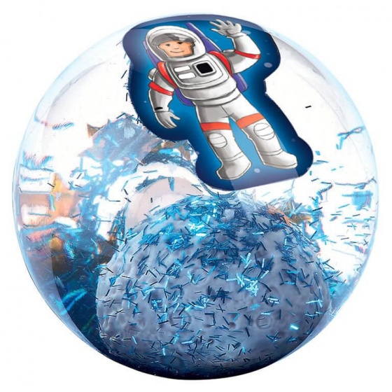 bounce ball with light Astronaut junior 5.5 cm blue