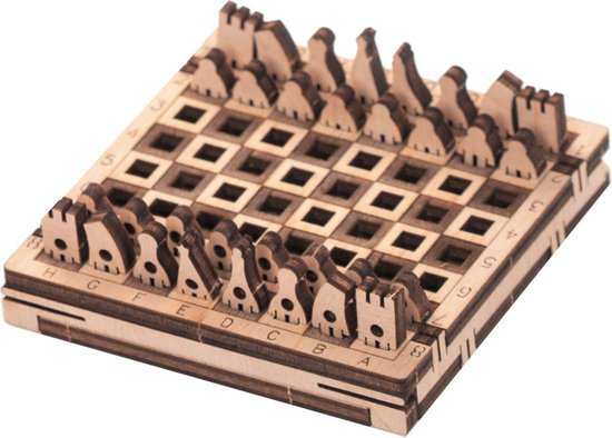 chess set Chess 21.6 x 7.5 cm wood 30-piece