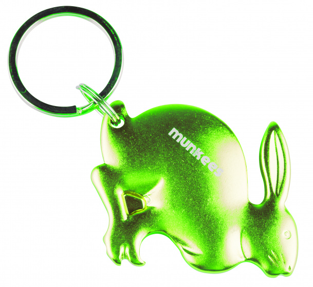 bottle opener 3D Rabbit green steel 5 cm
