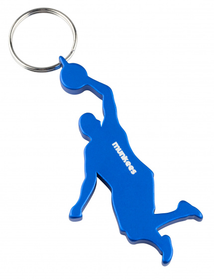 bottle opener Basketball player blue steel 8,1 cm