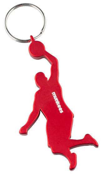 bottle opener Basketball player red steel 8,1 cm