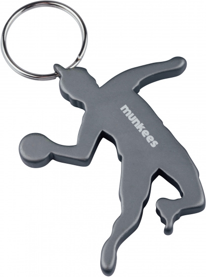 bottle opener Handball player grey steel 6,1 cm