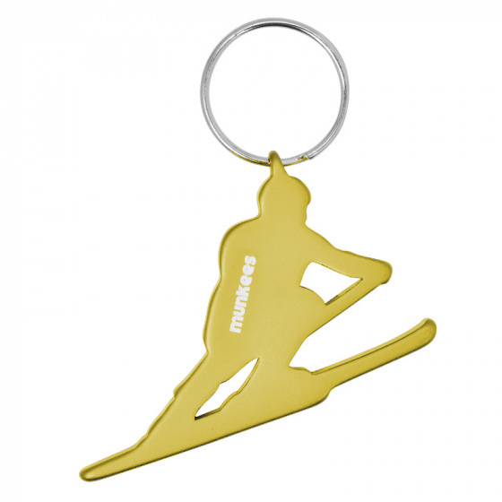 bottle opener Skiër 4,1 cm steel gold