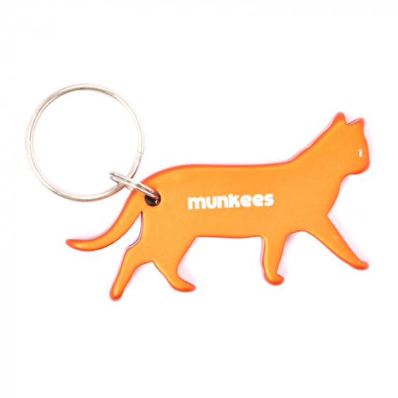 key ring with bottle opener cat orange 6,6 cm