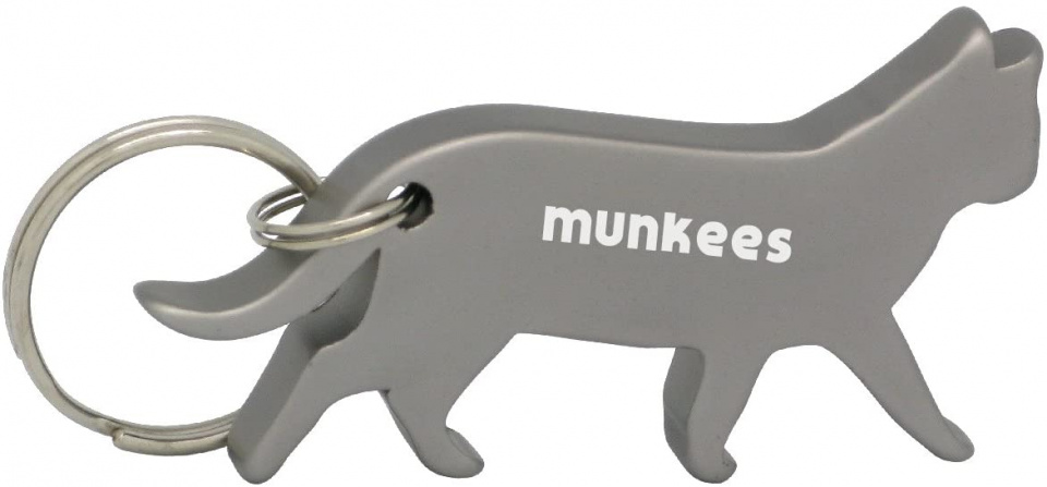 key ring with bottle opener cat black 6,6 cm