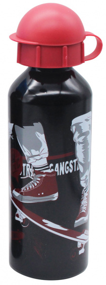 drinking bottle boys 500 ml aluminium black/red