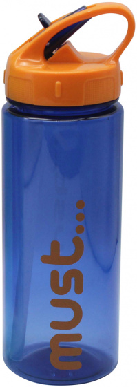 drinking bottle 500 ml 6,5 x 21,5 cm dark blue/orange