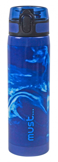 drinking bottle 600 ml 23 cm stainless steel blue