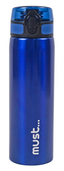 drinking bottle 600 ml stainless steel 25,5 cm blue