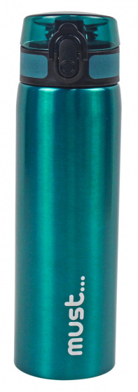 drinking bottle 600 ml stainless steel 25,5 cm green