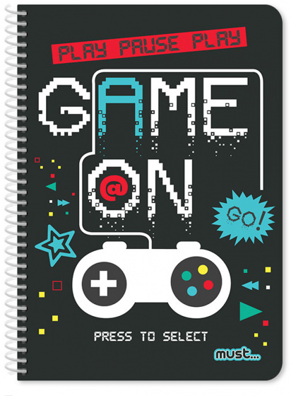 Must notitieboek game on 25 x 17 cm b5 zwart/wit 120 vellen