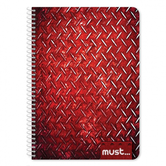 Must notitieboek spiral metal a4 papier 150 vellen rood