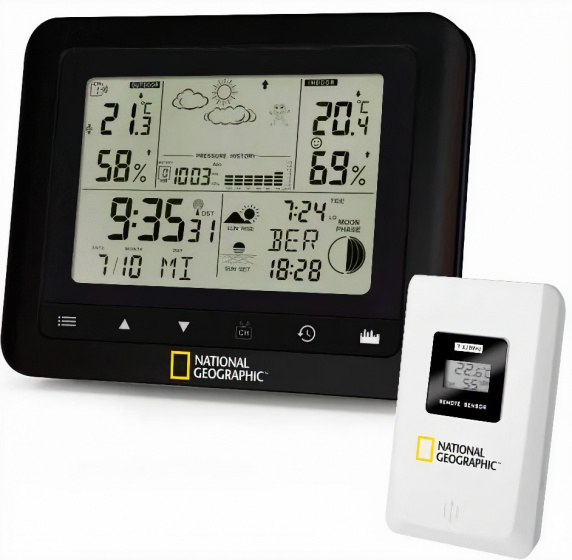 National Geographic meteostanica 16,5 cm čierna 2-diel