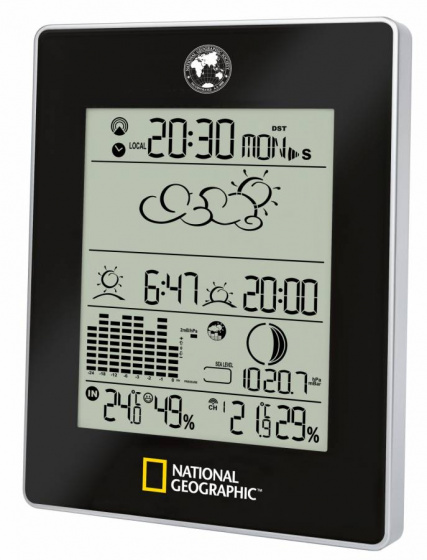National Geographic meteostanica 19,3 x 14,7 cm čierna 3-diel