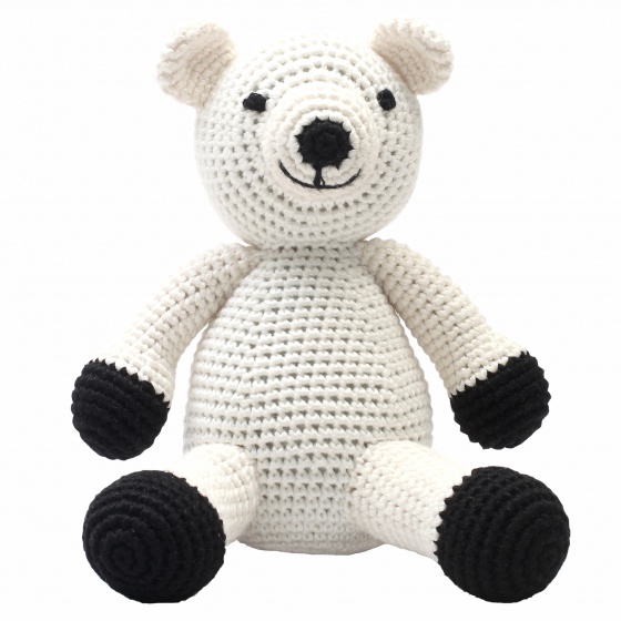 natureZOO plyšák ľadový medveď xl háčkovaný 40 cm biely