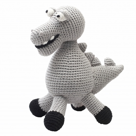 natureZOO plyšák krokodíl xl háčkovaný 40 cm šedý