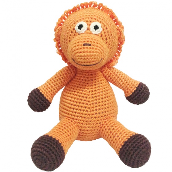 stuffed animal orang-utan crocheted 20 cm orange