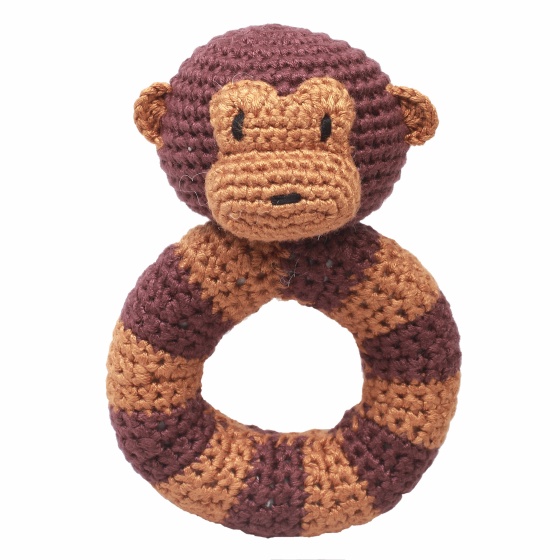 natureZOO hrkálka opica háčkovaná 14 cm hnedá