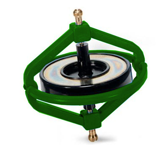 Navir gyroscoop wonder junior 7,5 cm staal groen 2 delig