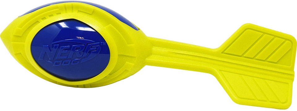 NERF loptička pre psa Megaton Vortex 30,5 cm guma žltá/modrá