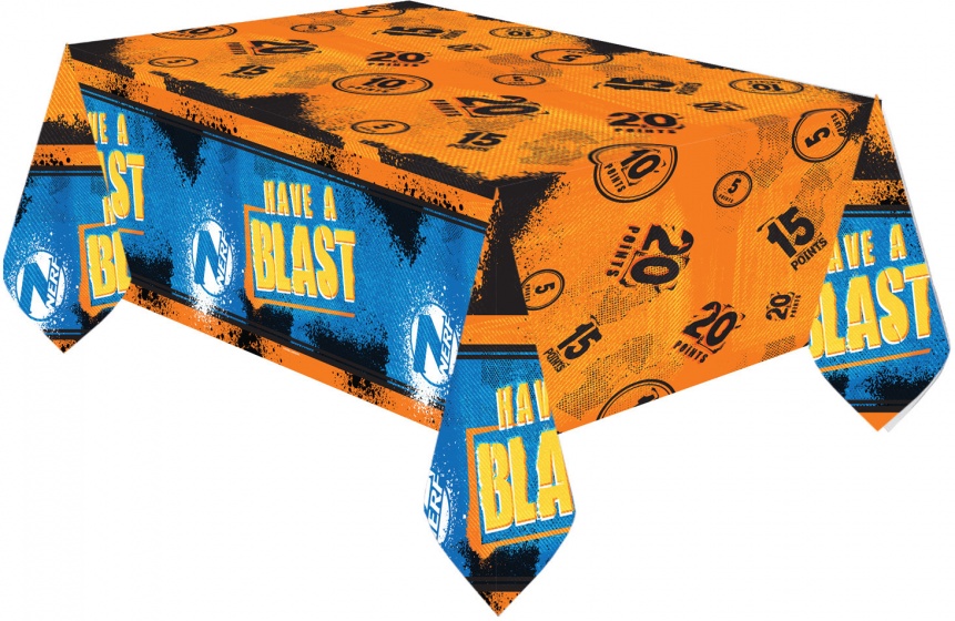 NERF obrus plast 120 x 180 cm oranžová/modrá