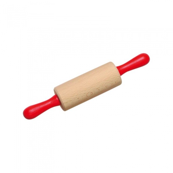 rolling pin 21 x 4 cm red/white wood