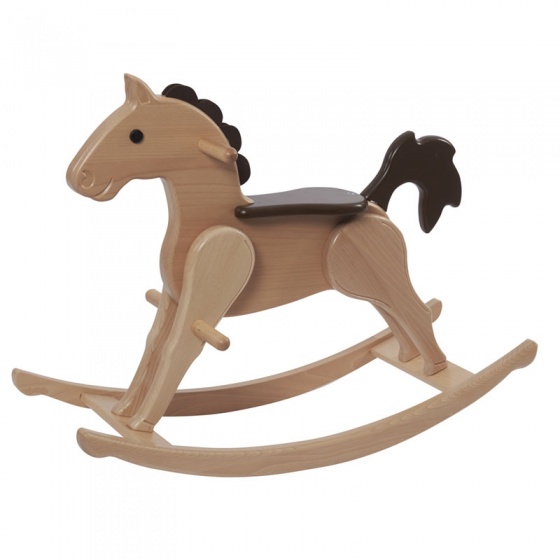 rocking horse wood 83 cm brown