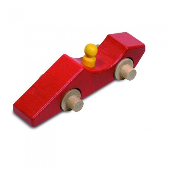 racing car 14 cm wood red