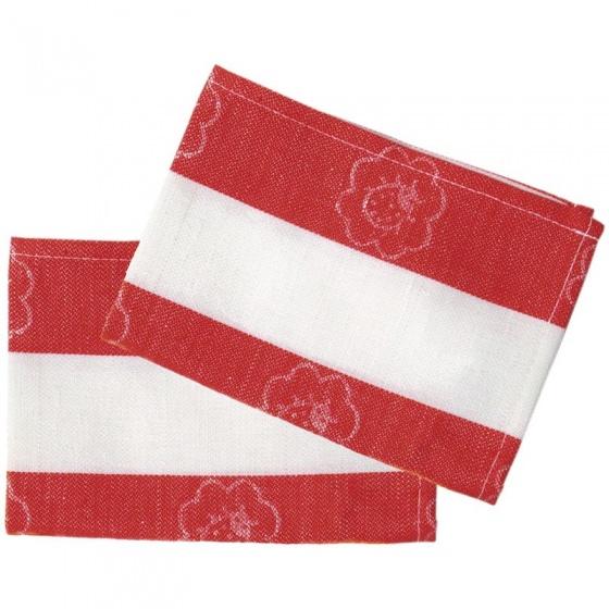 Nic theedoeken rood/wit 18 cm 2 stuks