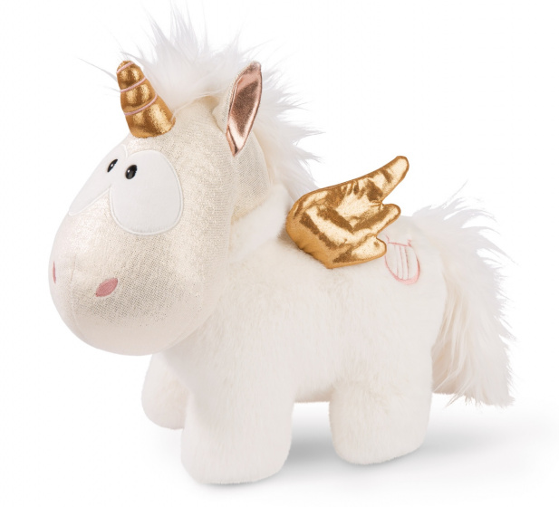 Nici knuffel unicorn angel junior 13 cm pluche roze/goud