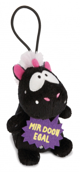 Nici knuffel unicorn carbon junior pluche 8 cm zwart/paars
