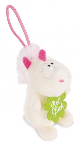 Nici knuffel unicorn theodor junior pluche 8 cm groen//wit