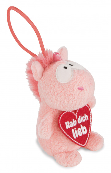 Nici knuffel unicorn merry junior pluche 8 cm roze/rood