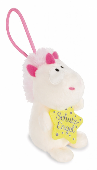 Nici knuffel unicorn theodor junior pluche 8 cm wit/geel