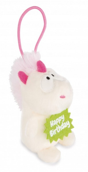 Nici knuffel unicorn theodor junior pluche 8 cm wit/groen