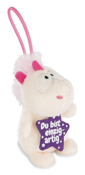 Nici knuffel unicorn theodor junior pluche 8 cm wit/paars
