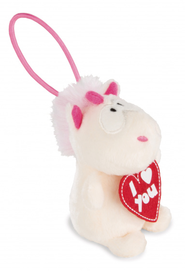 Nici knuffel unicorn theodor junior pluche 8 cm wit/rood