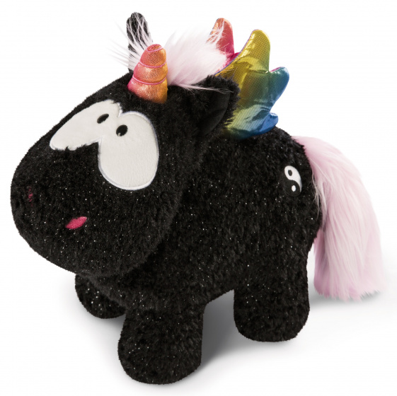 Nici knuffel unicorn yin 25 x 22 cm pluche/polyester zwart