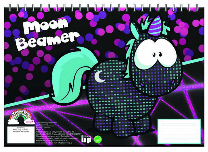 Nici schetsblok moon beamer junior a4 papier paars 30 vellen