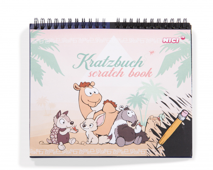 Nici scratchboek wild friends junior 20 x 19 cm papier roze