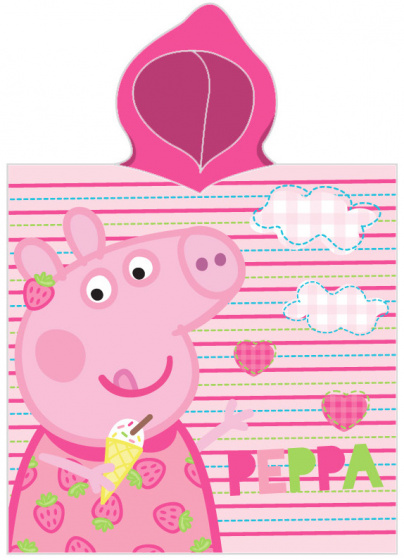 bath poncho Peppa Pig girls 115 cm cotton pink